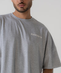 Camiseta extragrande con estampado de cuervo para hombre