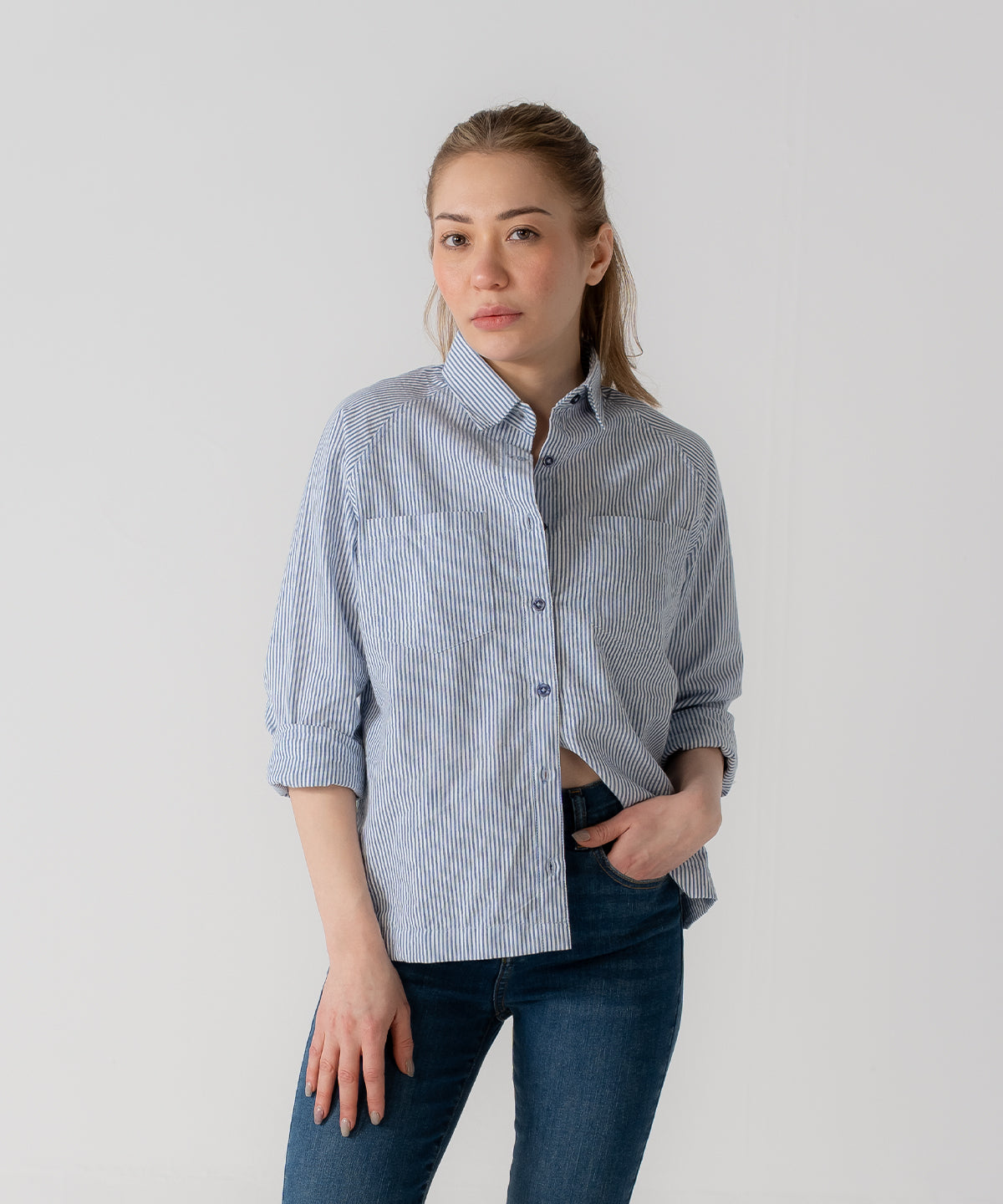 Camiseta raglán de rayas para mujer